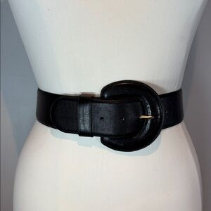 Vintage BG STREET black leather wide fashion belt size large